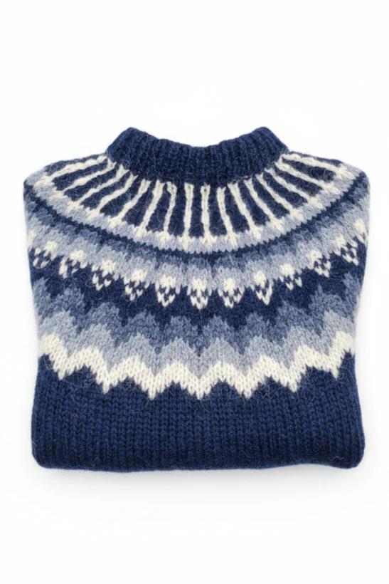 Fennrir - Icelandic wool Sweater - Navy Blue - Image 3